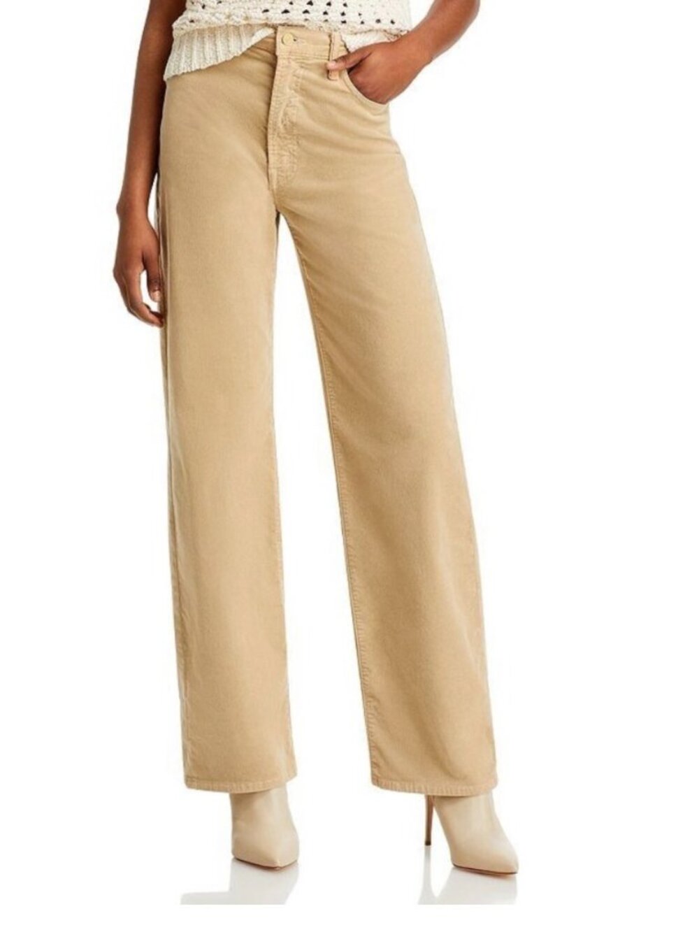 NWT MOTHER The Dodger Sneak Corduroy High Rise Wide Leg Jeans-28- MSRP $248